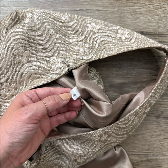 Cachet • 2 Piece Champagne Lace Satin Gown - Picture 8 of 16